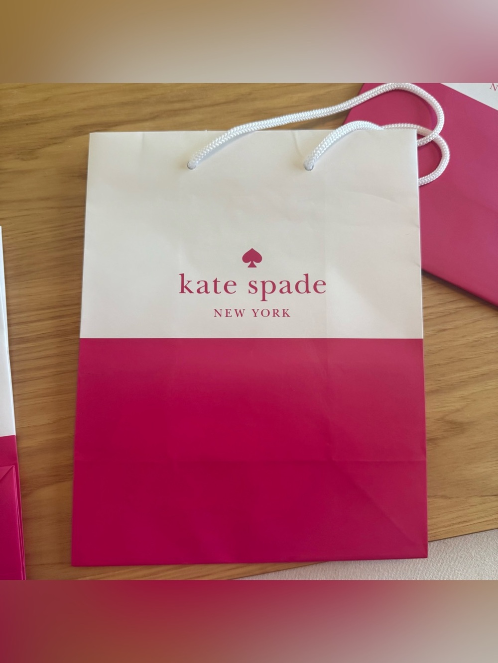 kate spade Pink and White Gift Bag & Box Set bridal shower party decor - Picture 10 of 16